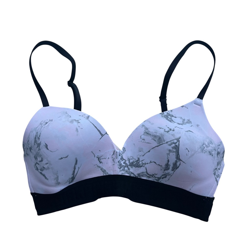 PINK Victorias Secret 32C Pink Marble Wear Everywhere Wireless Lightly Lined Bra